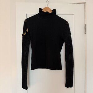 Vintage Versace Jeans Couture Crochet & Gold Chain Turtleneck – Women’s S